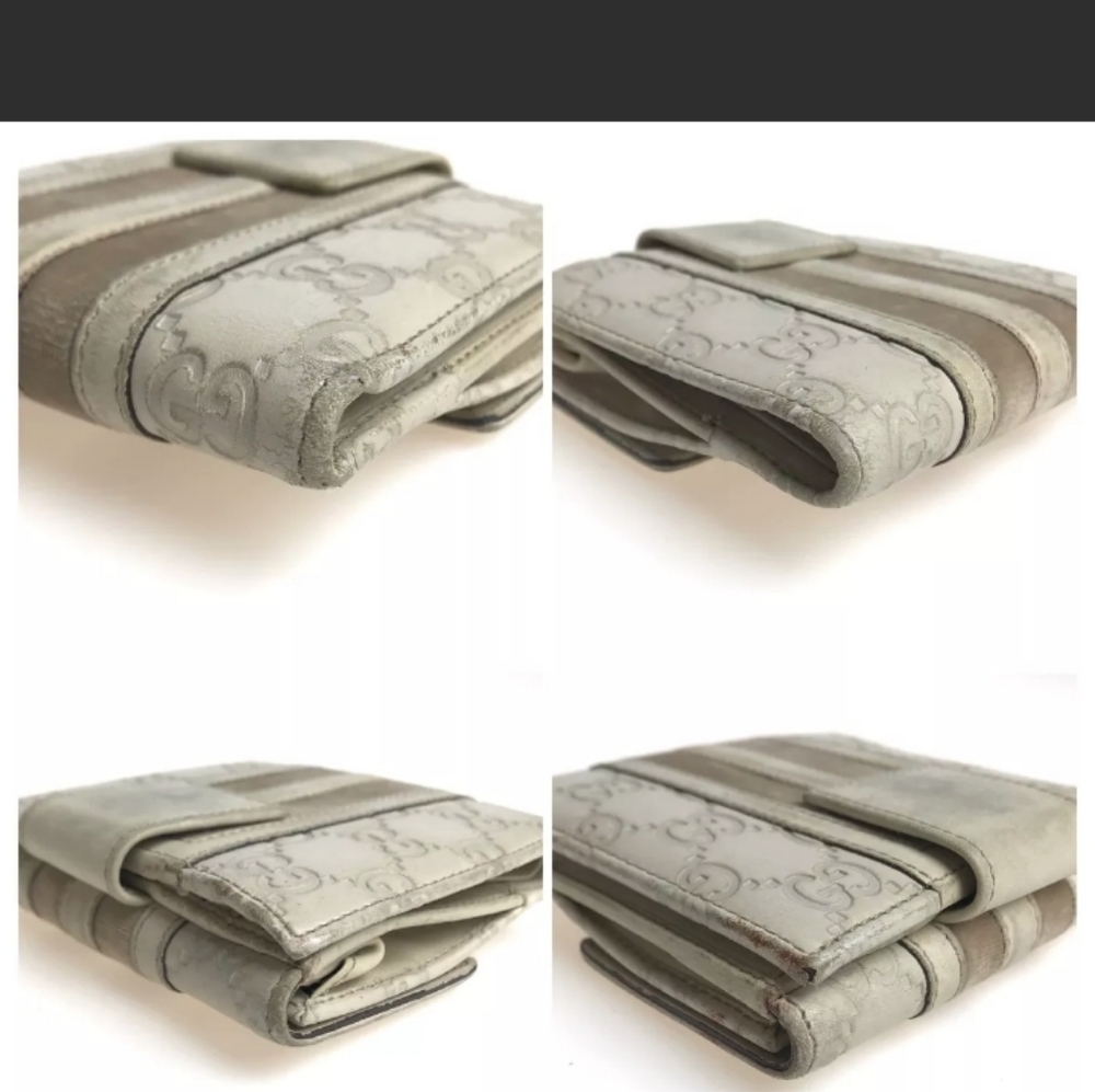 GUCCI🥳HP🥳Gucci GG White Leather Wallet - Picture 7 of 12
